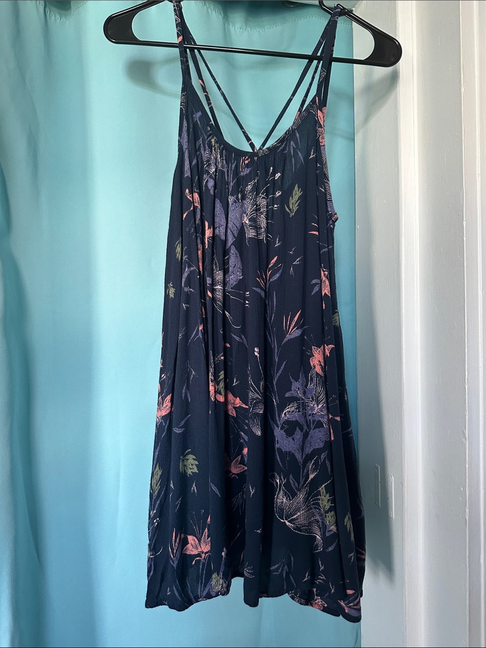 Roxy Navy Floral Strappy Top